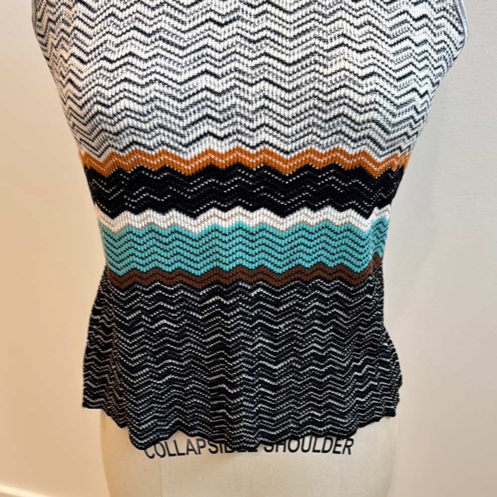 Missoni Strip Sleeveless Turtleneck Knit Top - Picture 3 of 12